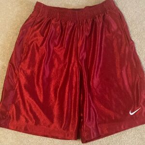 Nike basketball shorts, size large, red